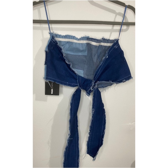 Patchwork Straight Leg Jeans + Patchwork Tube Top - Picture 11 of 11